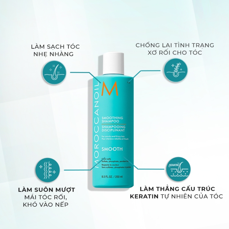 Moroccanoil Smoothing Shampoo - Dầu gội suôn mượt cho tóc rối