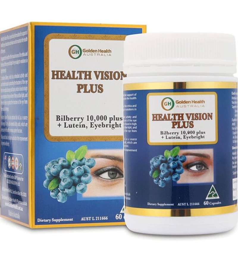 Viên uống bổ mắt Golden Health Health Vision Plus giúp mắt sáng tinh anh
