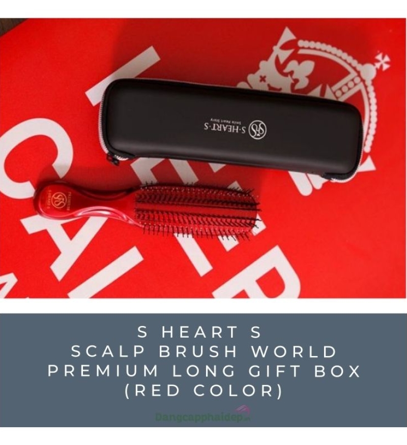 S Heart S Scalp Brush World Premium Long Gift Box (Red Color) - Lược SHS dài màu đỏ