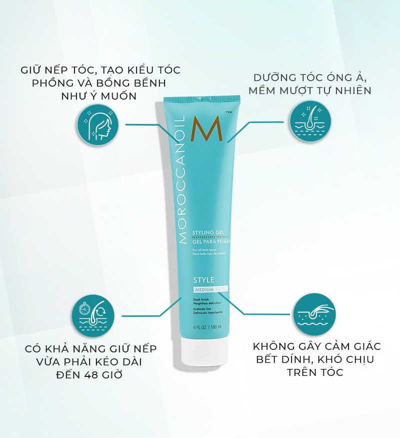 Moroccanoil Styling Gel Medium Gel tạo kiểu giữ nếp vừa