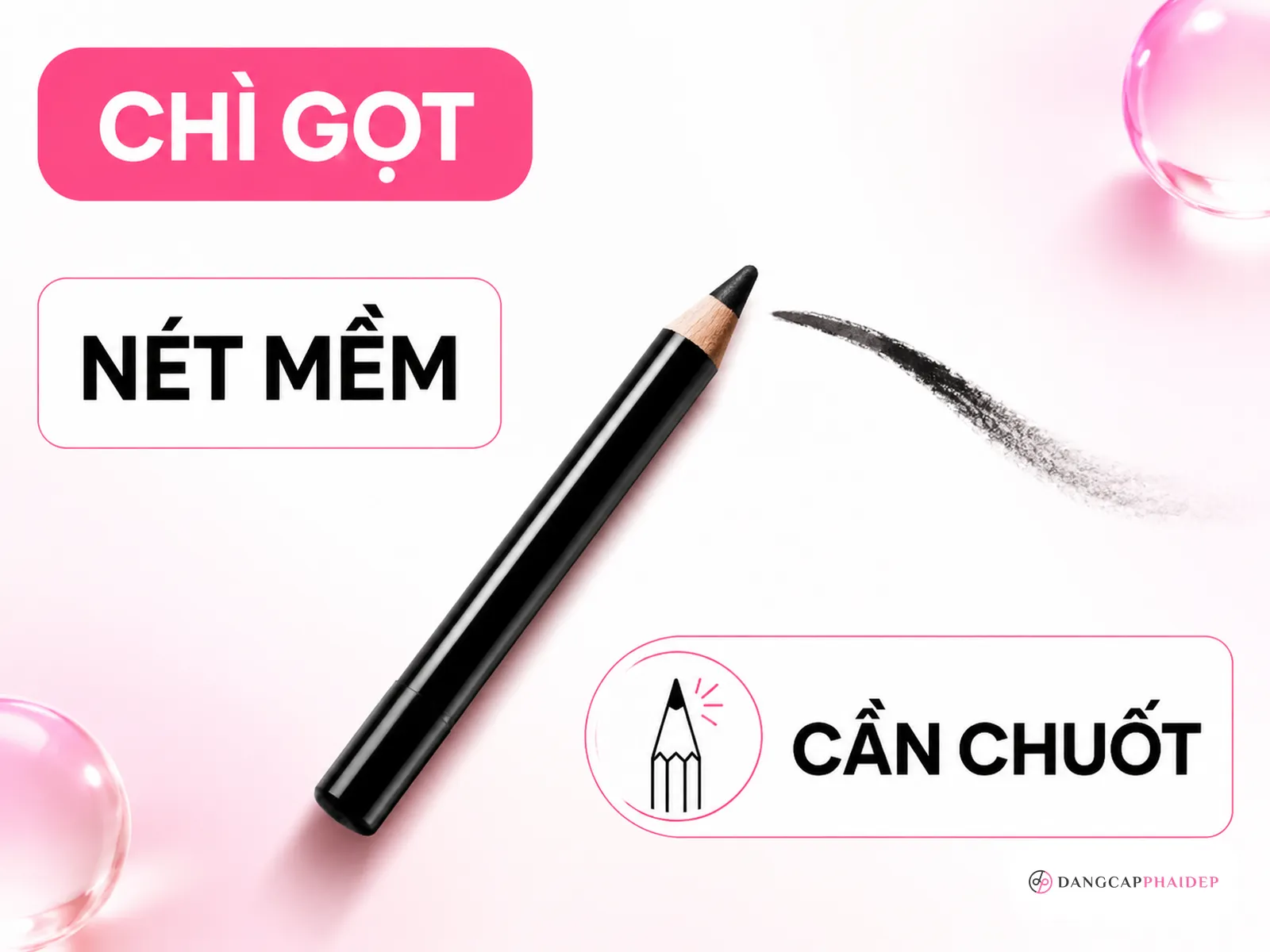 chì kẻ mắt dạng gọt tự nhiên dễ tán smudge eyeliner pencil cho người mới