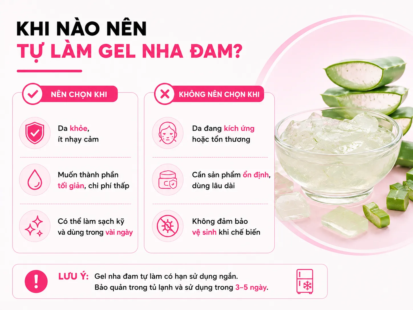 Vì sao nên tự làm gel nha đam tại nhà, và khi nào thì không nên?