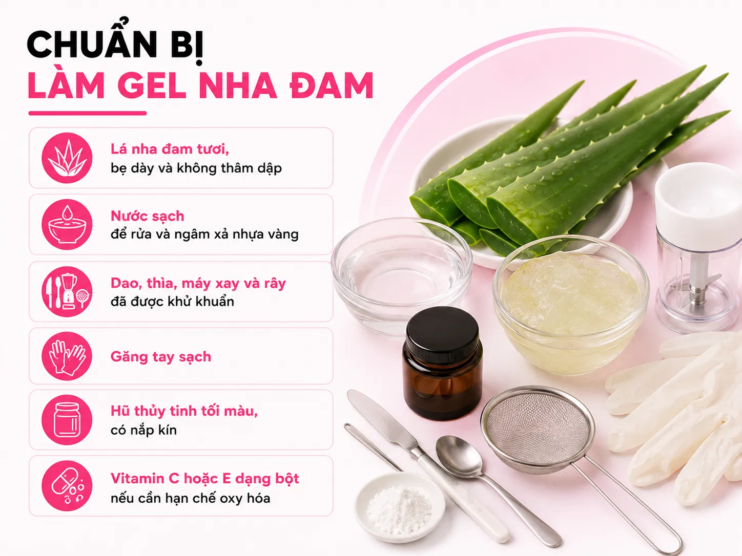 Chuẩn bị trước khi làm: nguyên liệu và dụng cụ