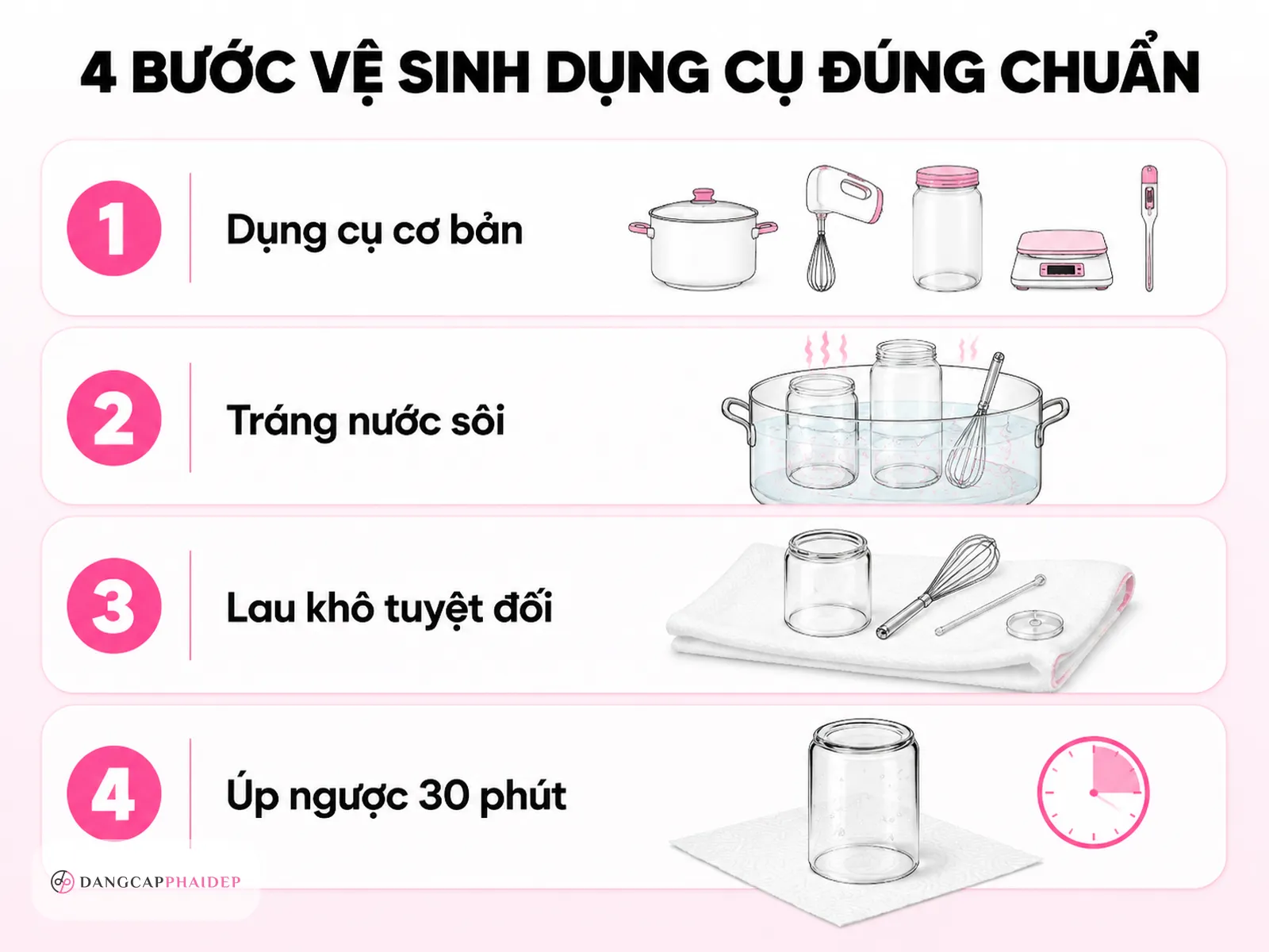 Dụng cụ cần chuẩn bị và cách vô trùng đúng