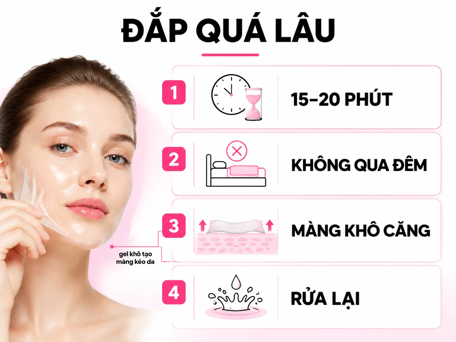 Sai lầm 2: đắp gel nha đam quá lâu, để qua đêm