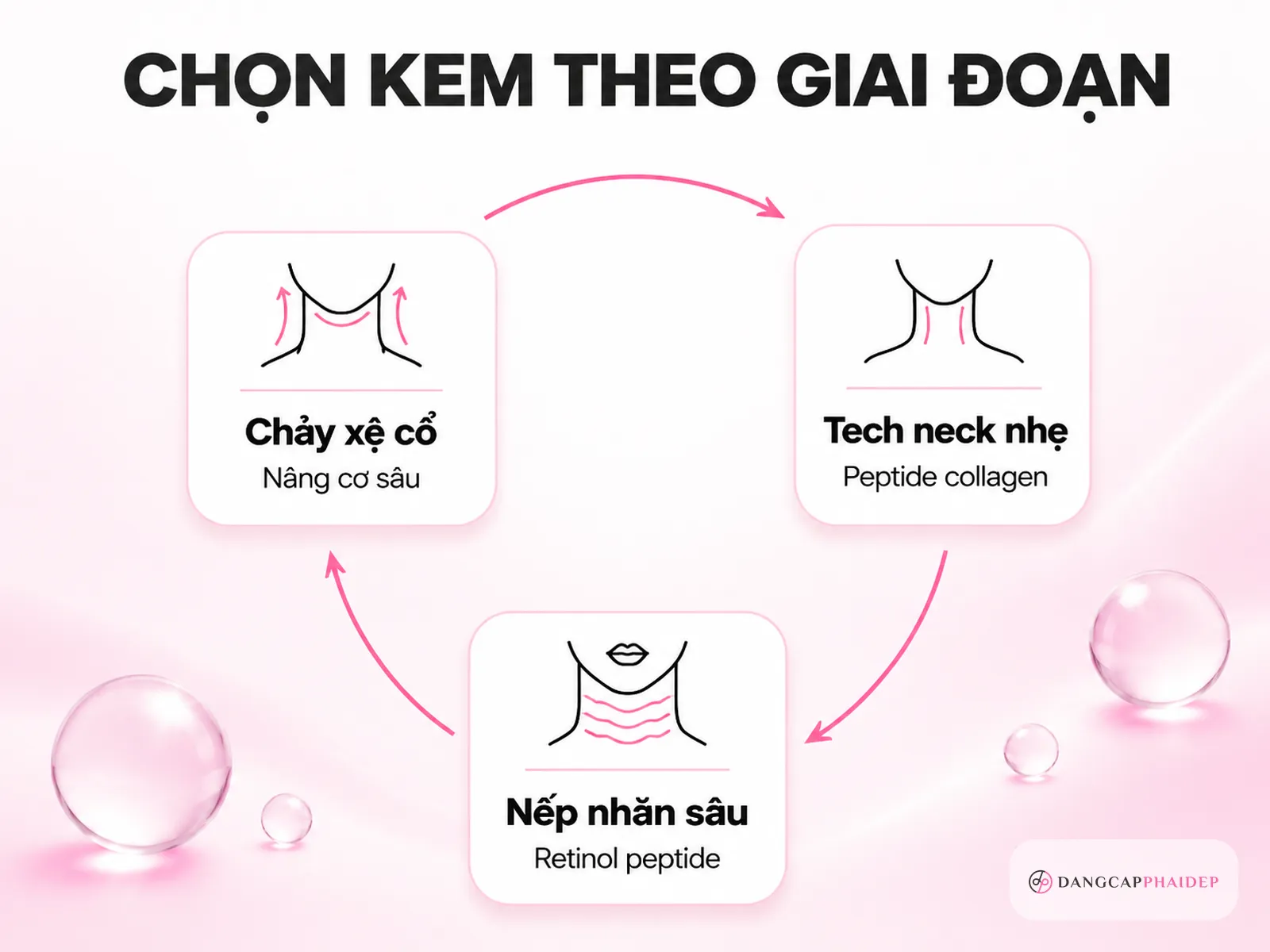 Bảng chọn kem bôi cổ theo giai đoạn lão hóa và phân khúc giá