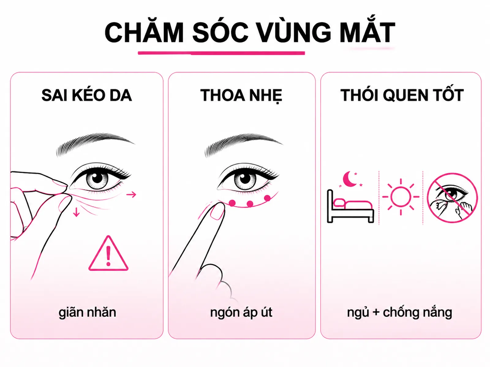 Cách chăm sóc vùng mắt đúng cách tại nhà: quy trình và thói quen