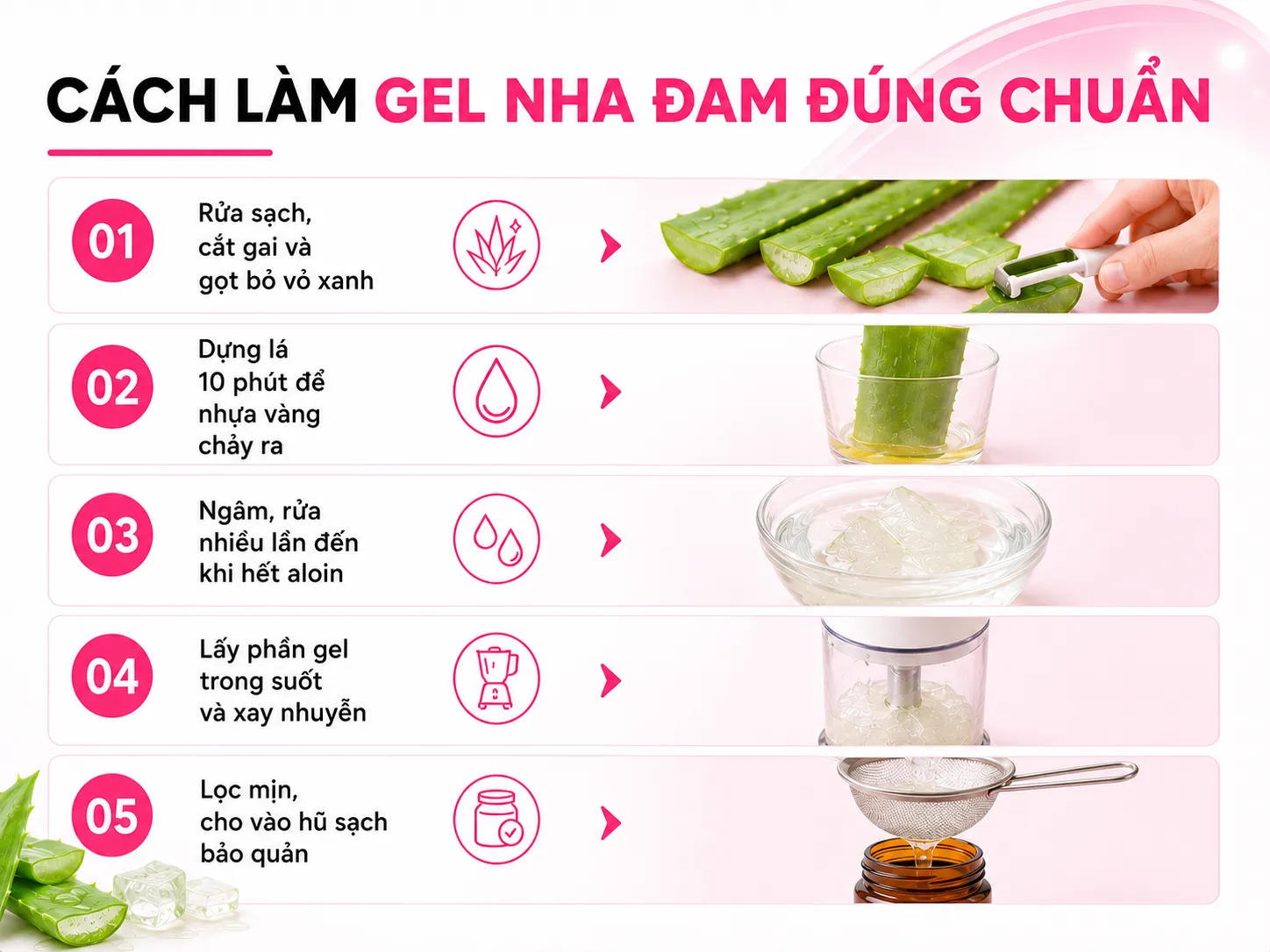 Cách làm gel nha đam chuẩn từng bước