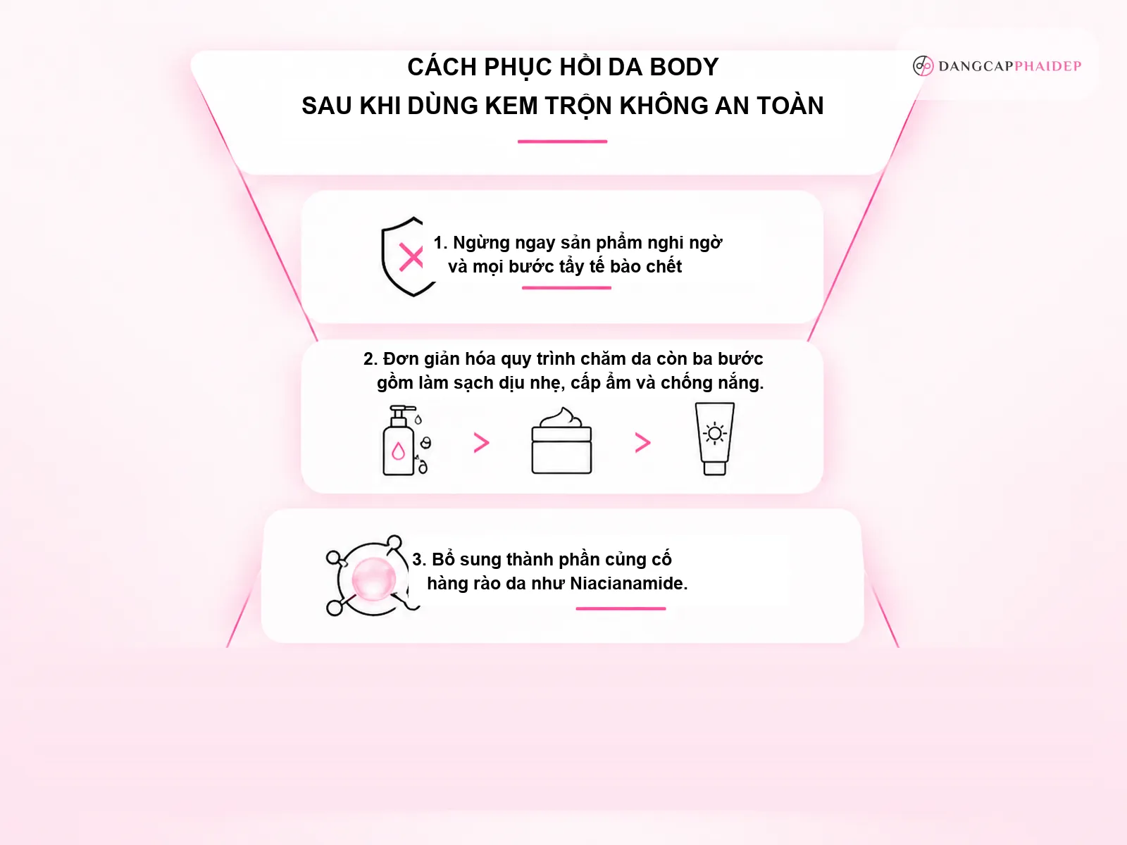 Cách phục hồi da body sau khi dùng kem trộn không an toàn