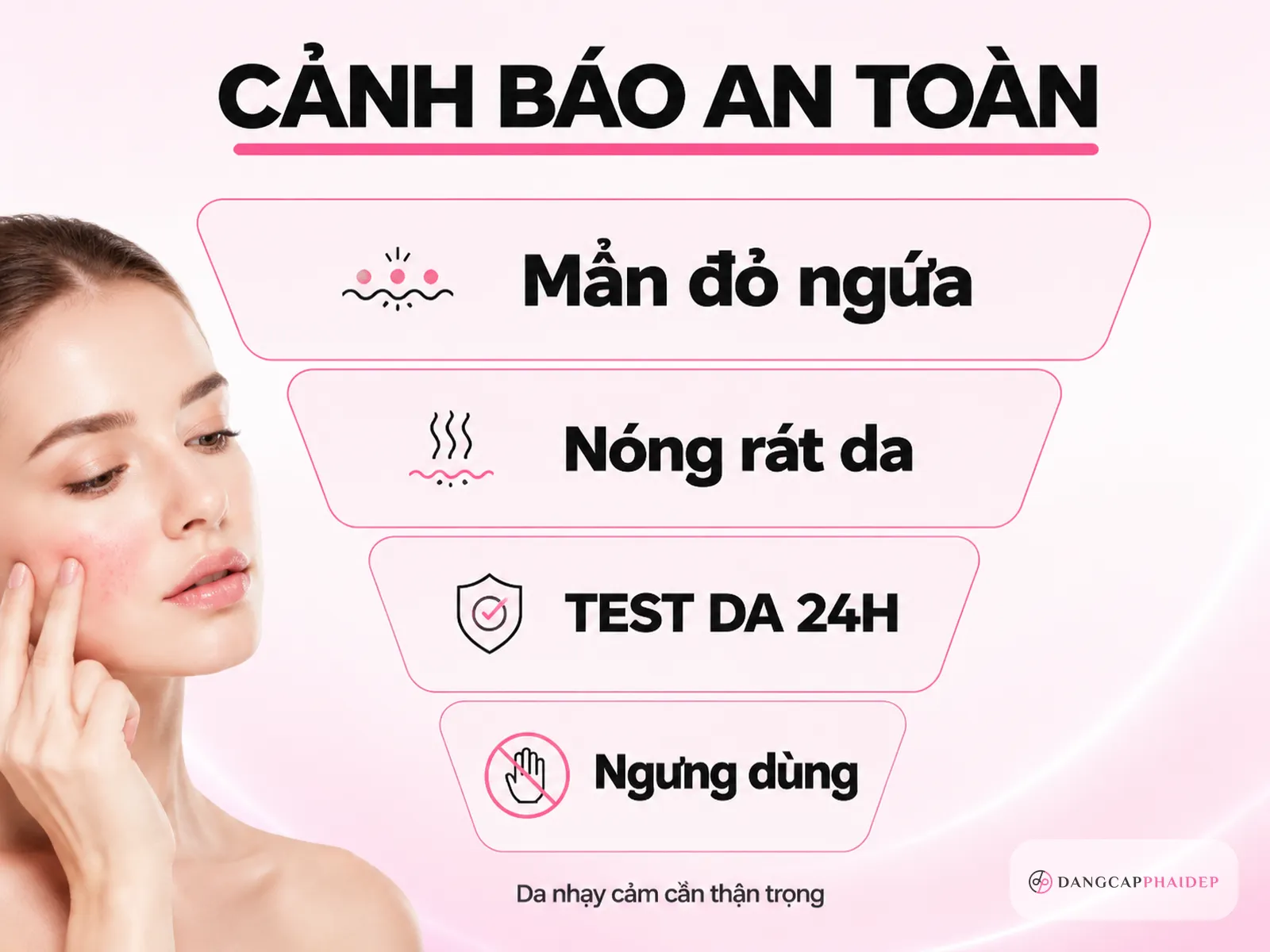 Infographic cảnh báo tác dụng phụ kem tan mỡ và cách phòng tránh an toàn cho da nhạy cảm