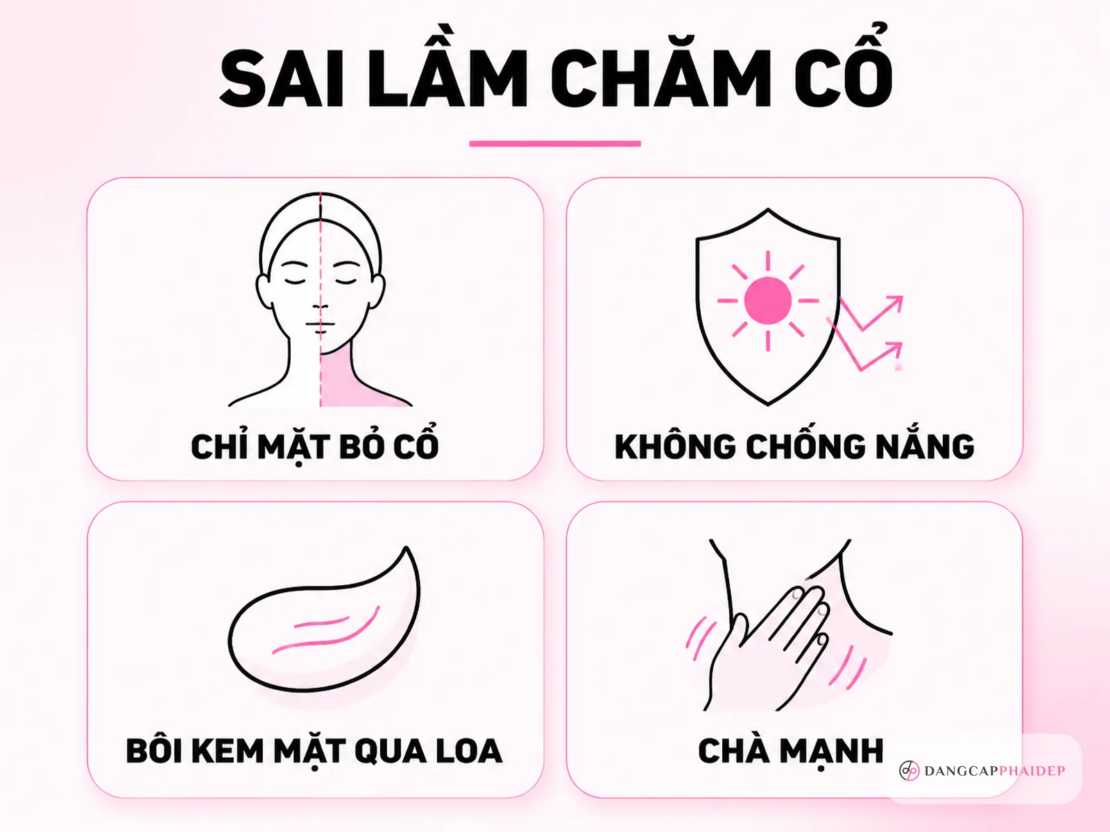 4 sai lầm thường gặp khi chăm sóc vùng cổ