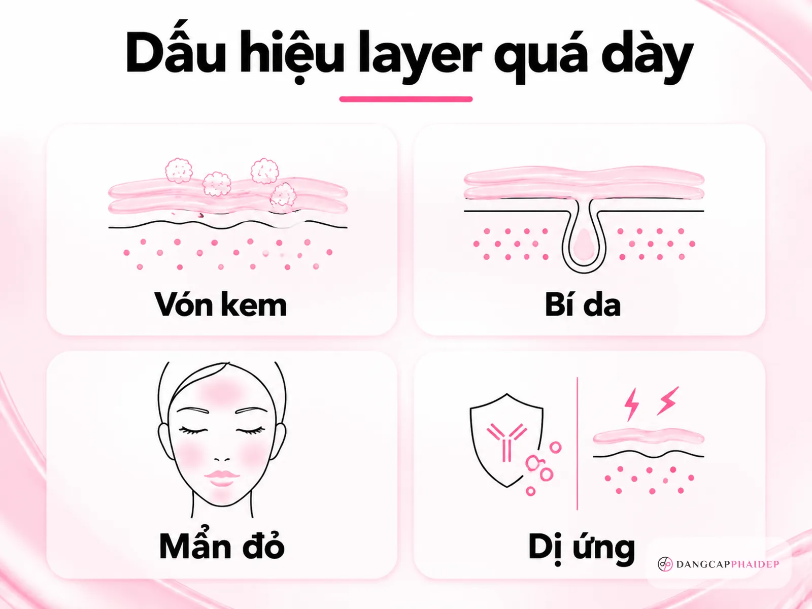 Dấu hiệu bôi chồng kem chống nắng gây bí da vón kem mẩn đỏ và dị ứng