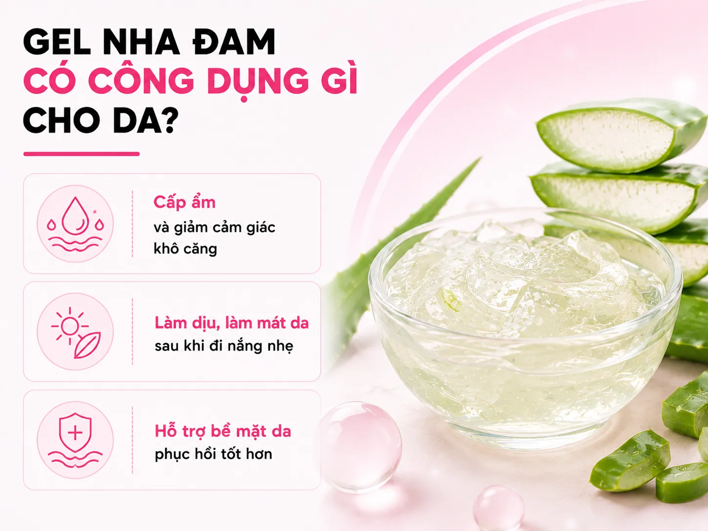 Gel nha đam có công dụng gì cho da, dưới góc nhìn khoa học