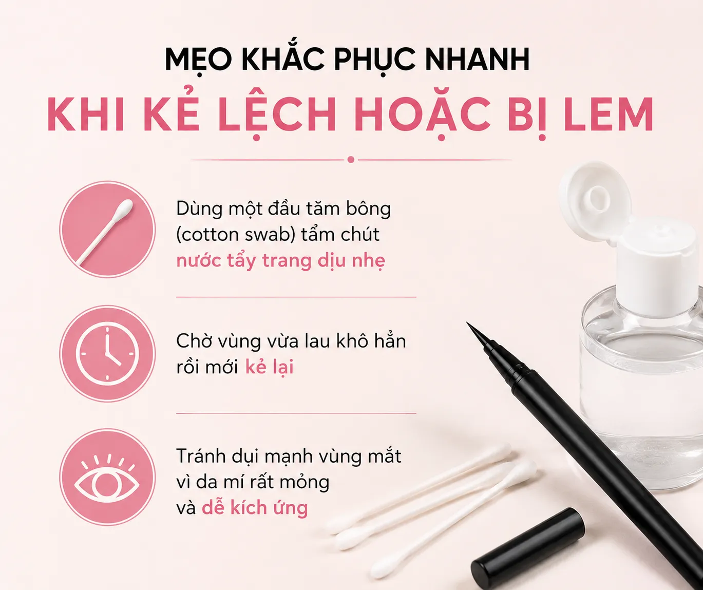 Mẹo khắc phục nhanh khi kẻ lệch hoặc bị lem