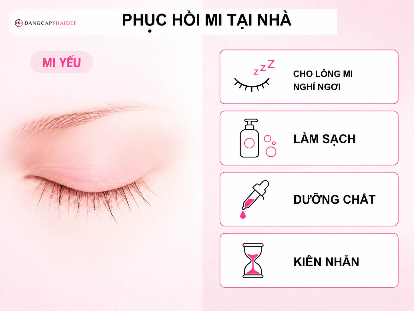 Cách phục hồi mi sau khi tháo mi nối hoặc mi bị hư tổn