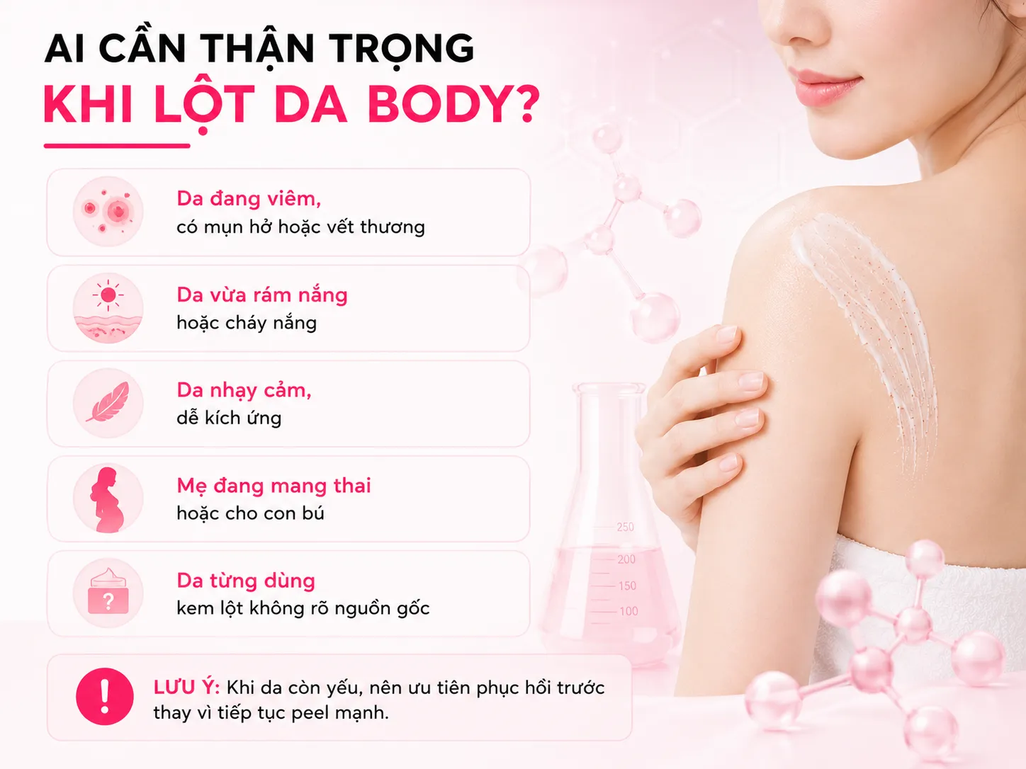 Lưu ý cho da nhạy cảm, mẹ sau sinh và các trường hợp cần thận trọng