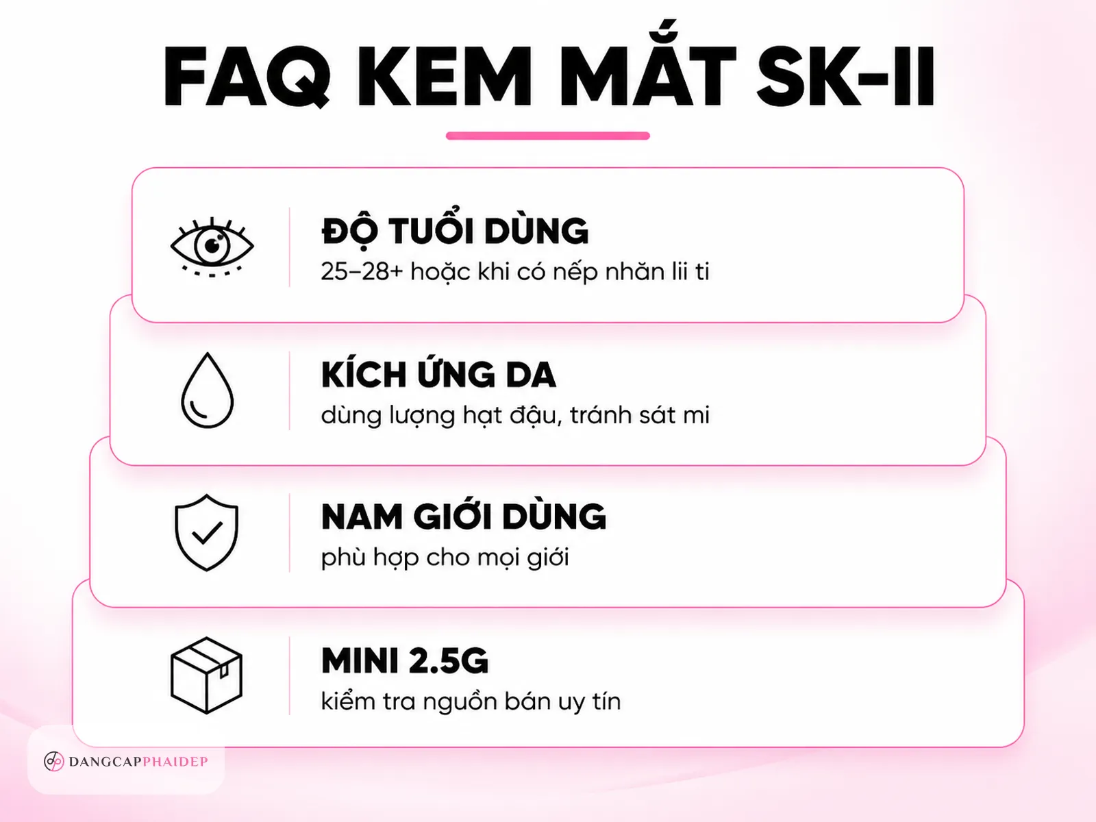Câu hỏi thường gặp về kem mắt SK-II