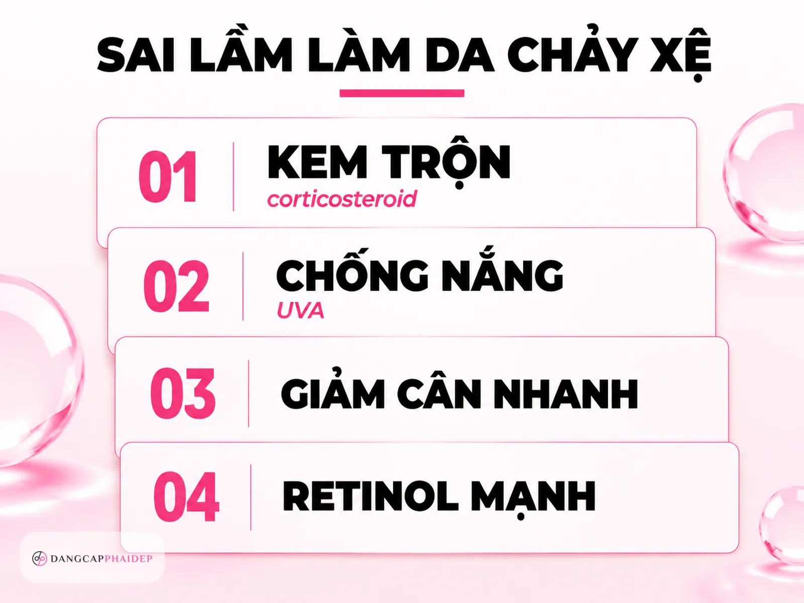 Infographic sai lầm khiến da chảy xệ nhanh kem trộn chống nắng giảm cân retinol
