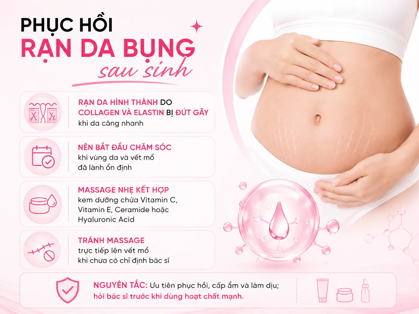 Phục hồi rạn da vùng bụng sau sinh