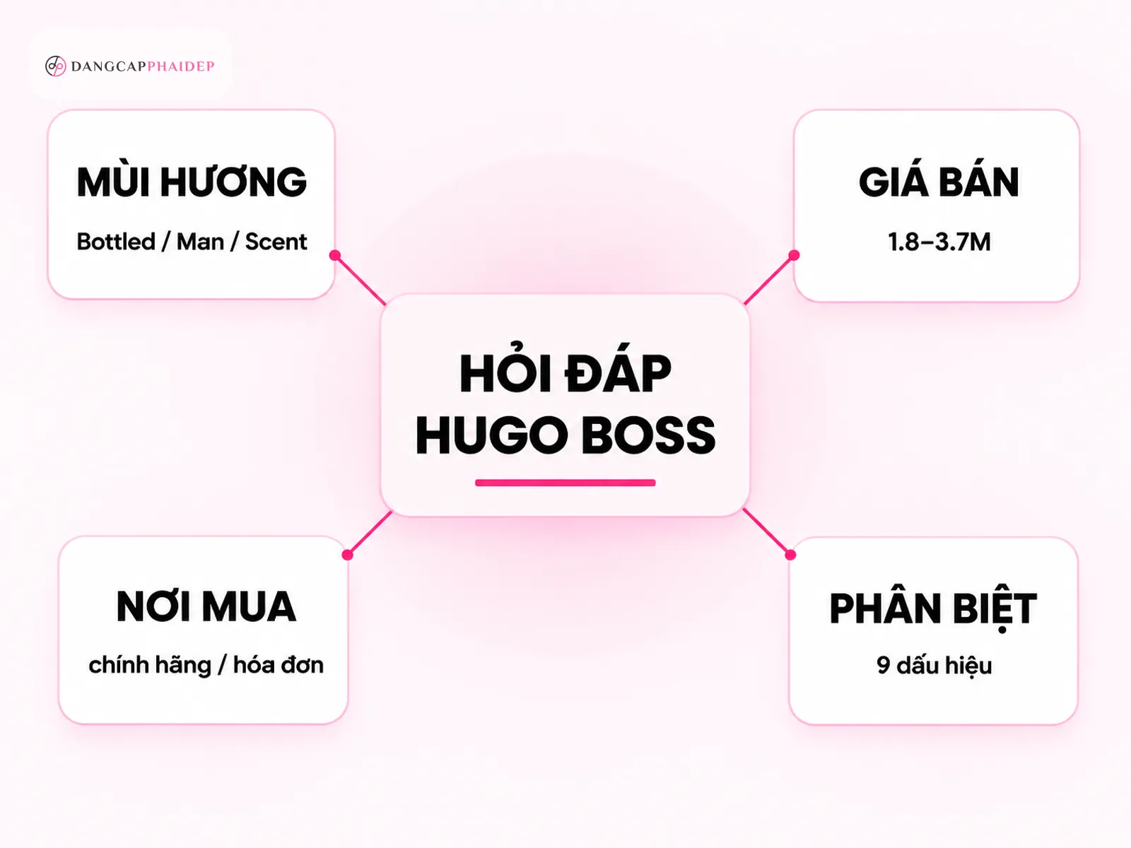 Infographic hỏi đáp Hugo Boss mùi hương giá mua phân biệt thật giả