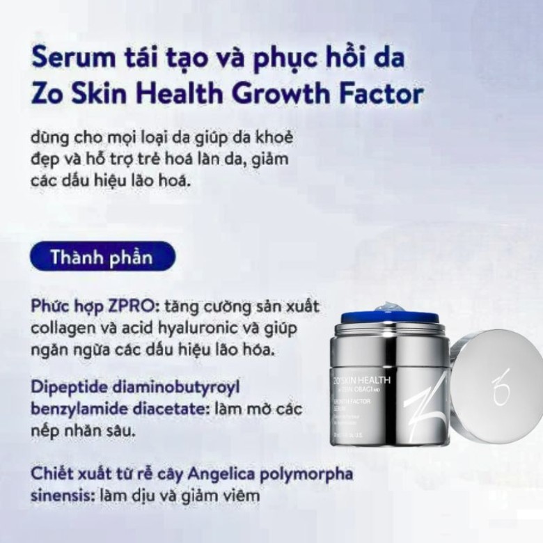 Zo Skin Health Ossential Growth Factor Serum Plus - Serum phục hồi da