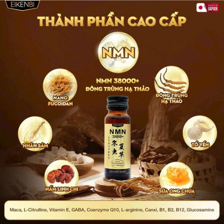 nmn glutathione nano collagen 38000++ Nước uống 38000+ đông trùng hạ thảo Eikenbi Nhật Bản hộp 10 lọ x 50ml LUMINOUS WHITE GLUTATHIONE REVIEW Stress & Nerve Inflammation Color:TGG-03 Hollywood Glow - Champagne Pink Radiance