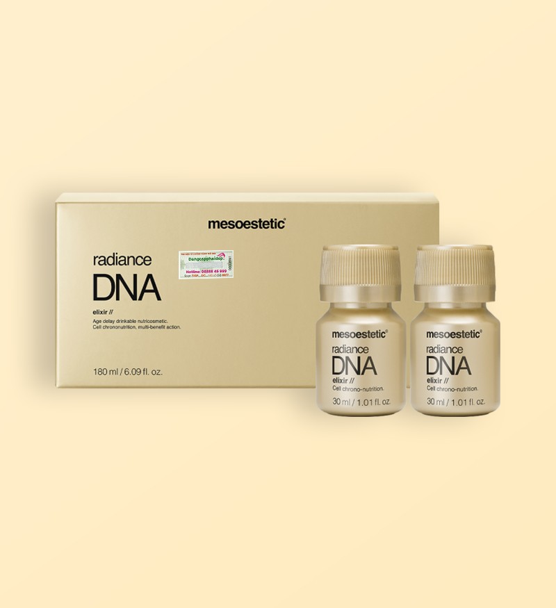 Nước uống dinh dưỡng trẻ hóa và chống oxy hóa da Mesoestetic Radiance DNA Elixir 6 chai x 30ml