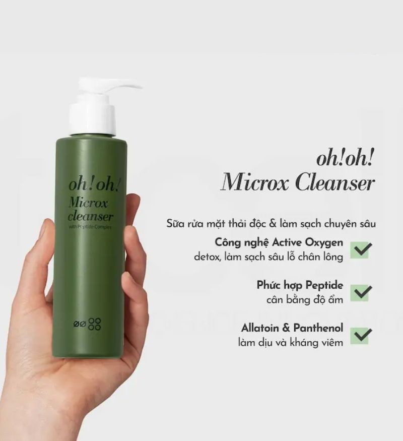 oh!oh! Microx Cleanser - Sữa rửa mặt làm sạch sâu