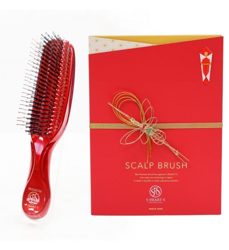 Lược S Heart S Scalp Brush World Premium Long Gift Box - Red Color (Lược dài kèm hộp)