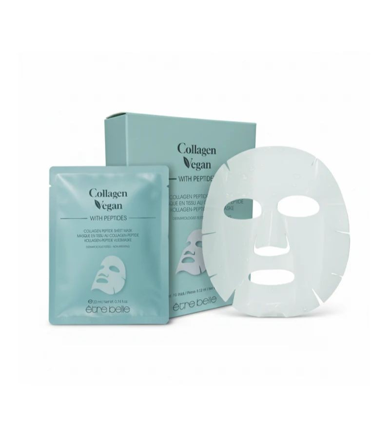 Mặt nạ miếng thuần chay cấp ẩm sâu Être Belle Collagen Vegan Peptide Sheet Mask Set - Hộp 10 miếng