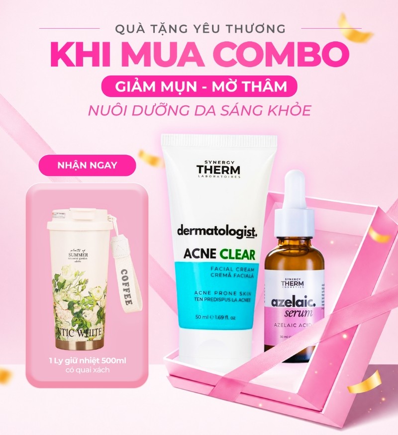 Combo giảm mụn, mờ thâm, nuôi dưỡng da sáng khỏe Synergy Therm