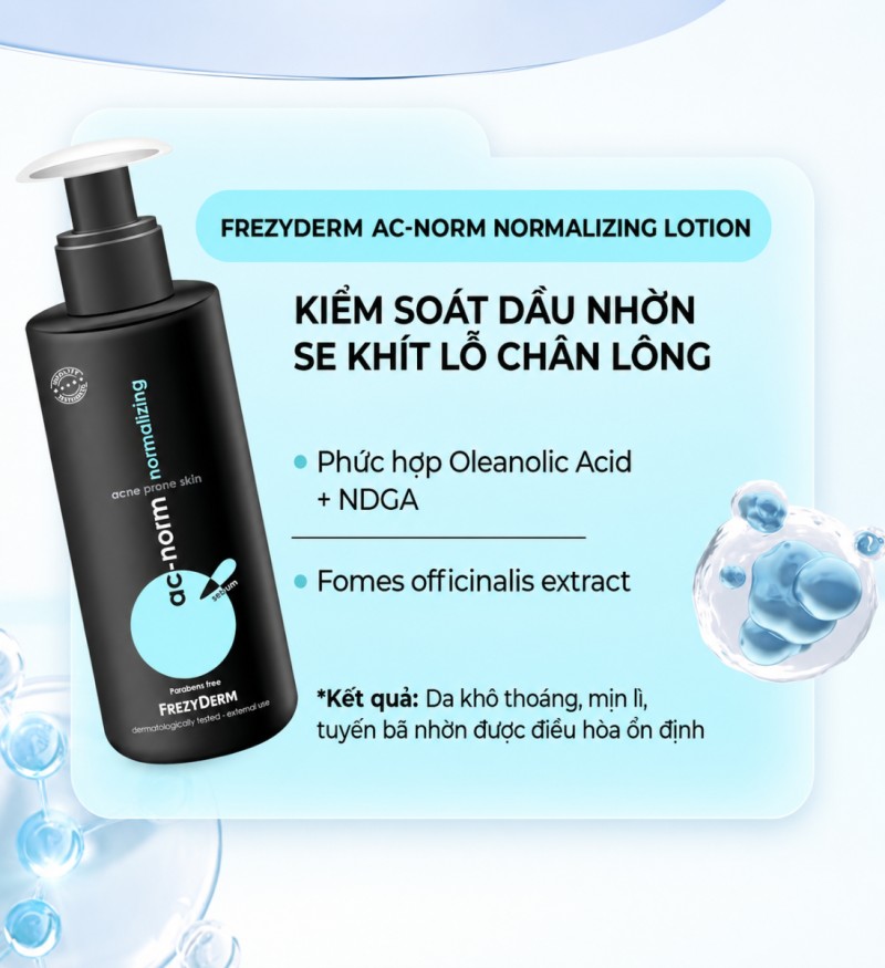 Frezyderm Ac-Norm Normalizing Lotion 200ml - Lotion chăm sóc da dầu, mụn