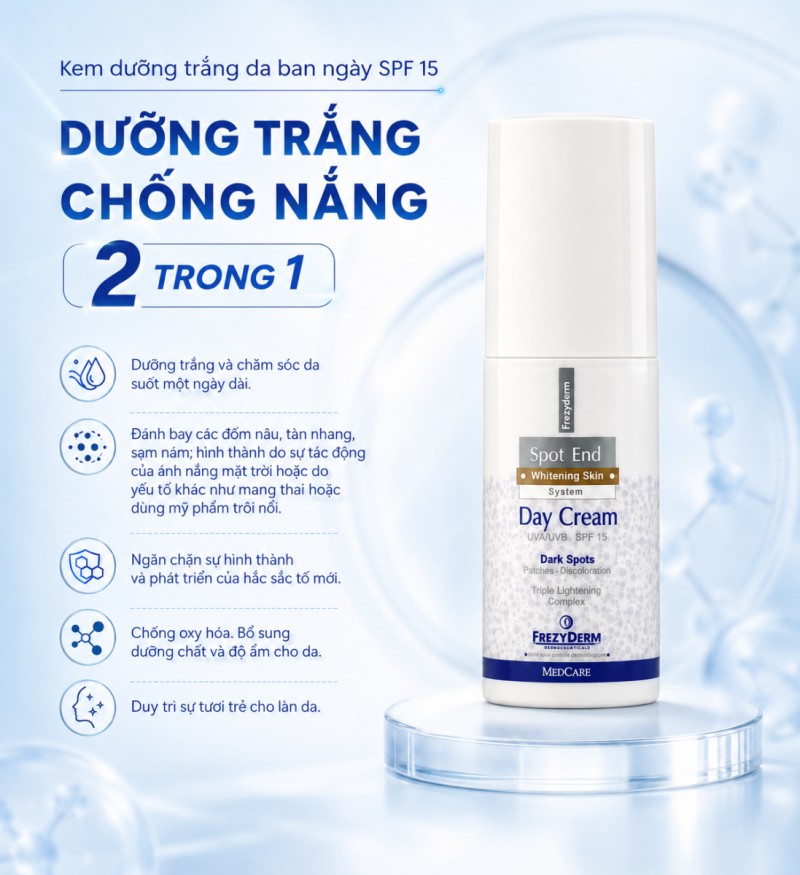 Kem dưỡng trắng da ban ngày Frezyderm Spot End Day Cream SPF 15 50ml
