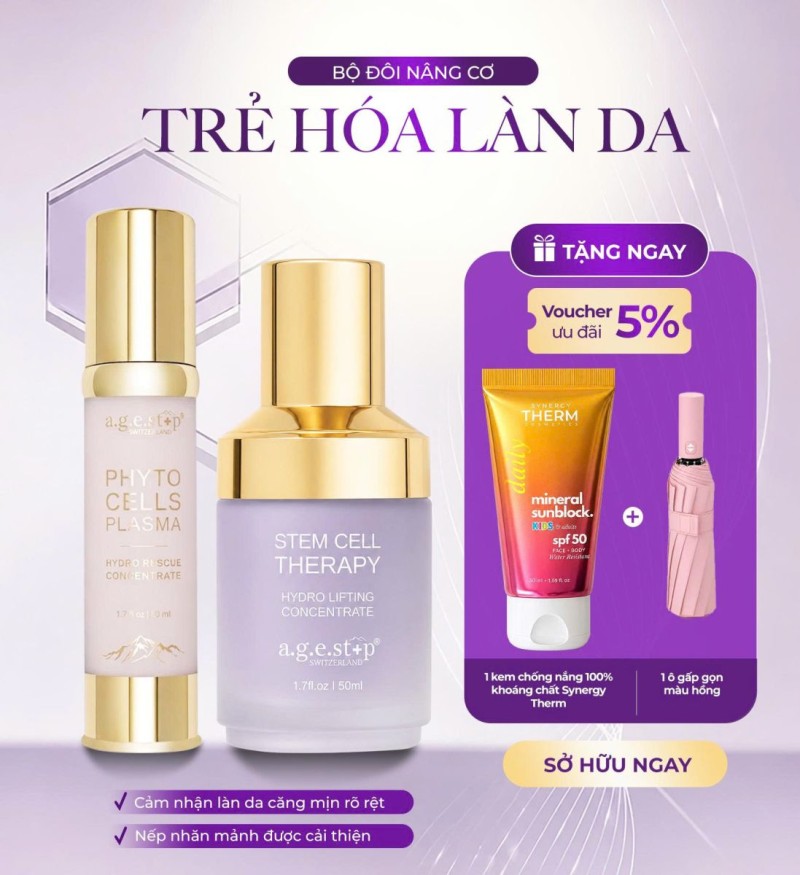Combo mờ nhăn, nâng cơ, trẻ hóa da Agestop