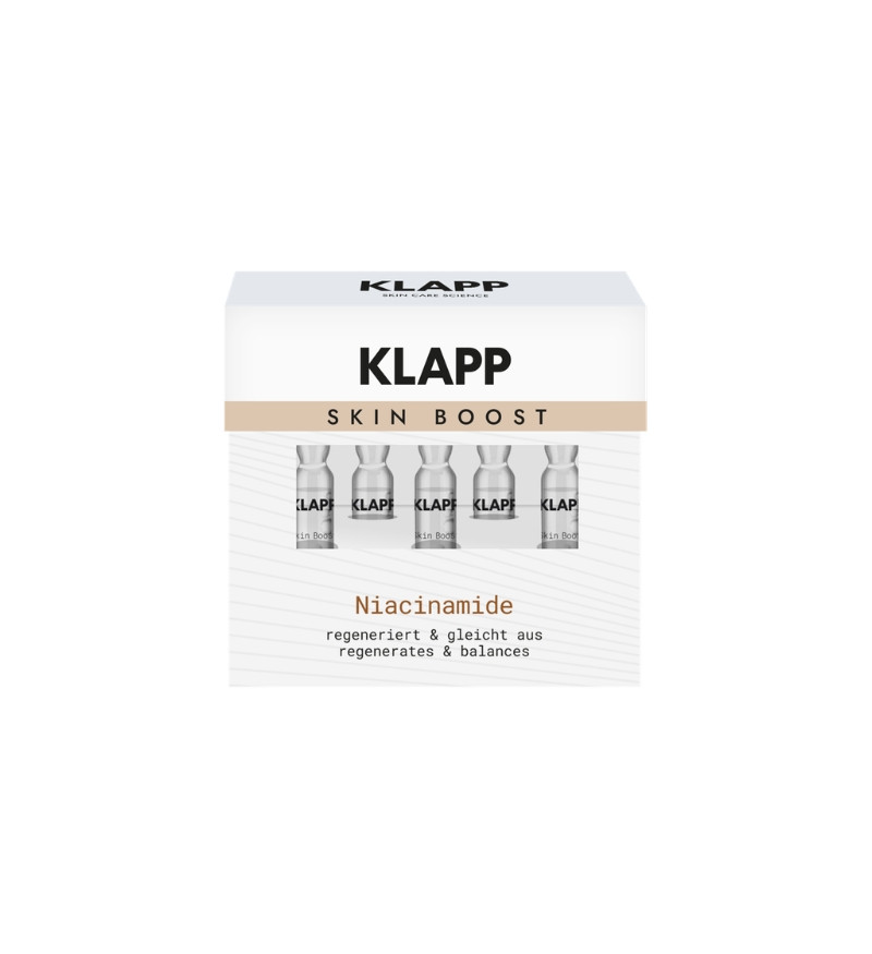 Tinh chất Niacinamide tái tạo và cân bằng da Klapp Skin Boost Ampoules Niacinamide hộp 5 ống x 2ml