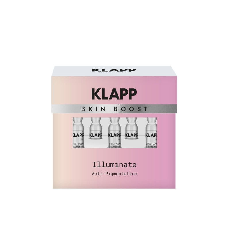 Tinh chất làm sáng, giảm sắc tố da Klapp Skin Boost Ampoules Illuminate Anti-Pigmentation hộp 5 ống x 2ml