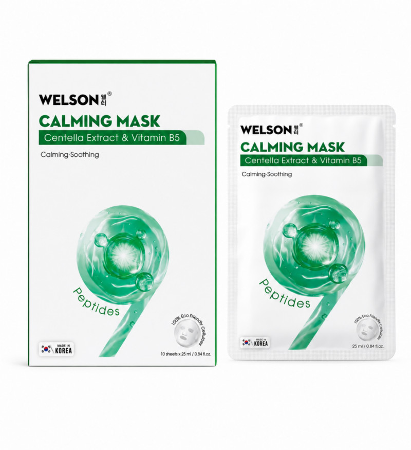 Mặt nạ làm dịu, cấp ẩm và phục hồi da khô Welson Calming Mask 10 miếng x 25ml