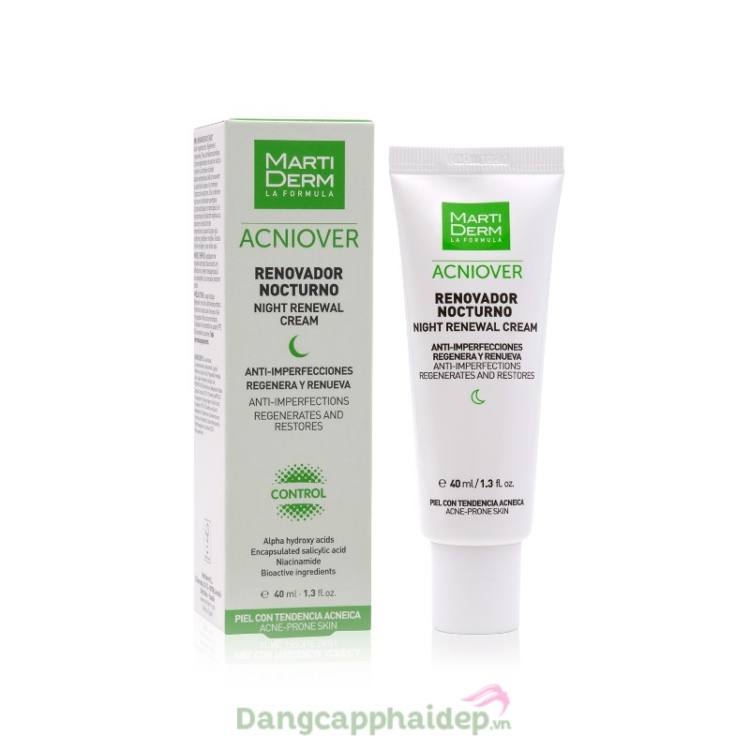Kem dưỡng ẩm cho da dầu MartiDerm Acniover Night Renewal Cream
