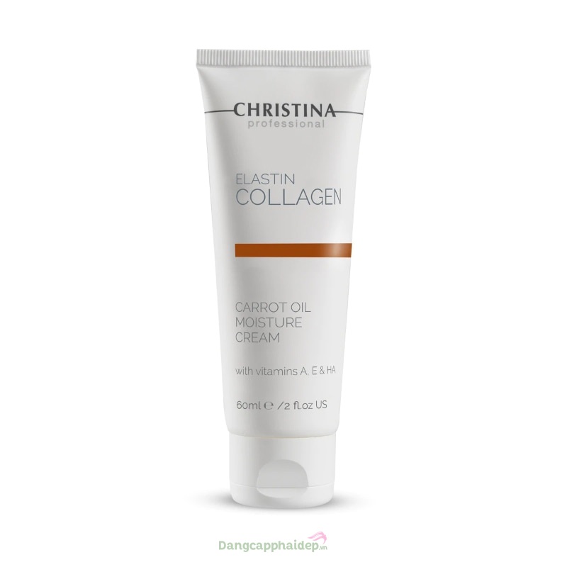 Kem dưỡng ẩm Christina Elastin Collagen Carrot Oil Moisture Cream 60ml suối nguồn tươi trẻ cho làn da