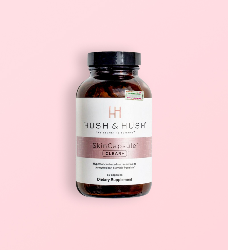 Viên uống giảm mụn ngừa thâm Hush and Hush Skincapsule Clear+ 60 viên