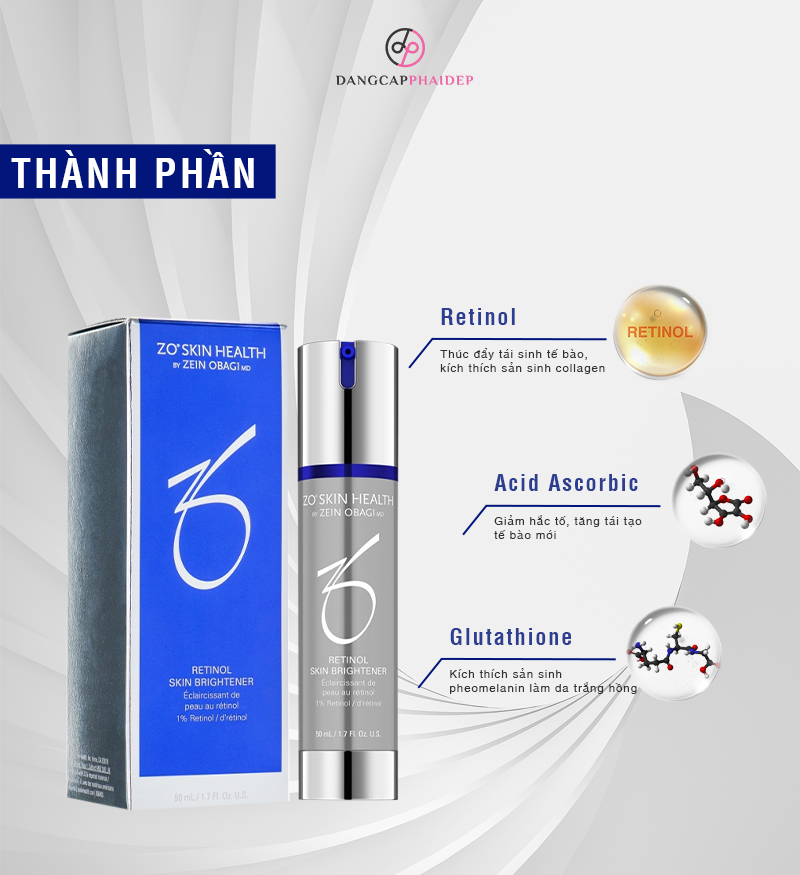 Kem Dưỡng Zo Skin Health Retinol Skin Brightener 1 Trắng Da Mờ Nám 50ml 7463