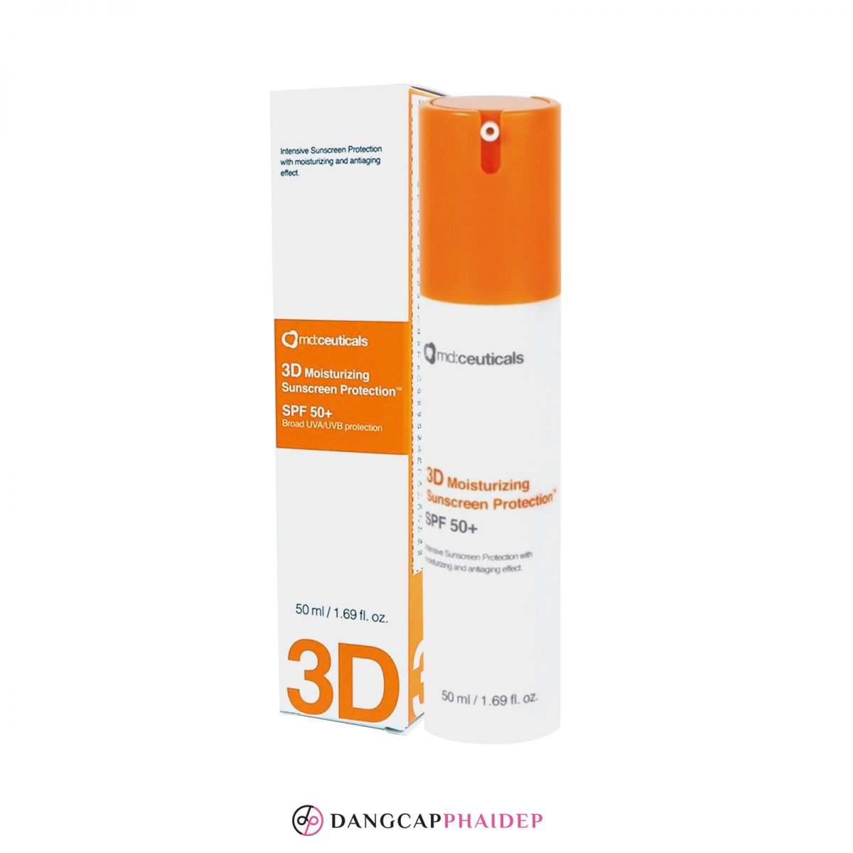 Kem chống nắng Md Ceuticals 3D Moisturizing Sunscreen Protection SPF 50+ dưỡng ẩm bảo vệ da sau laser 50ml