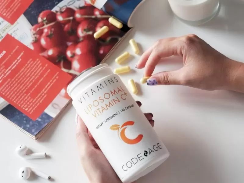 Viên uống sáng da bổ sung vitamin C Codeage Liposomal Vitamin C hộp 180 viên
