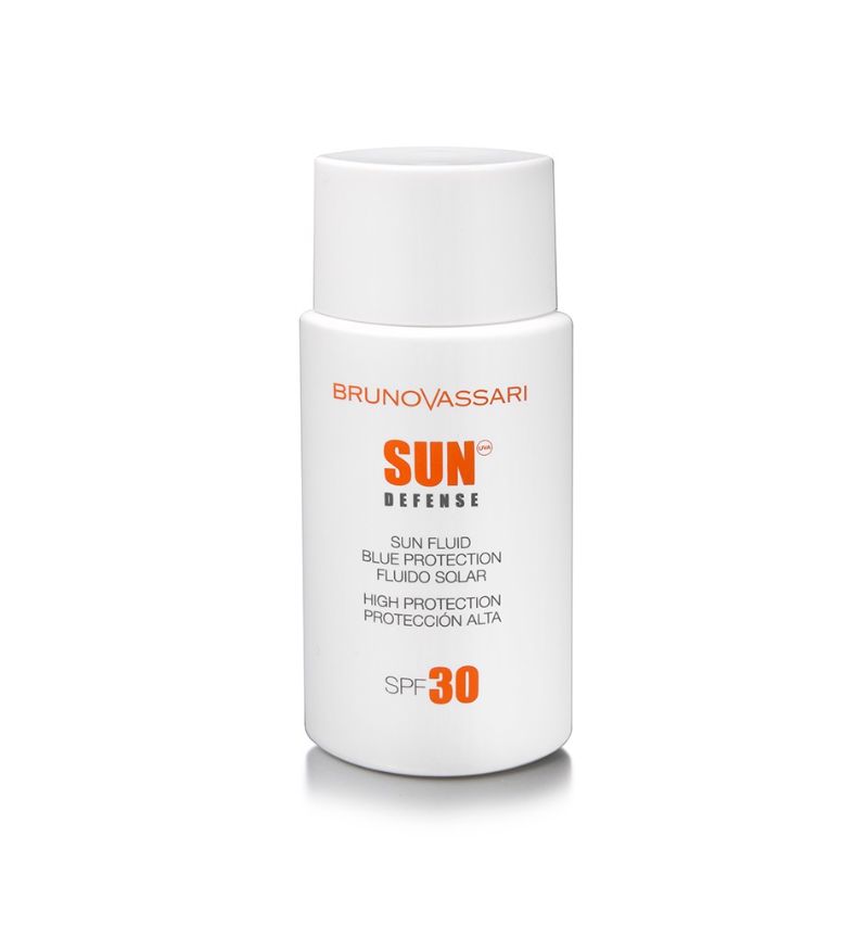 Kem chống nắng bảo vệ da Bruno Vassari Sun Defense Sun Fluid Blue Protection SPF 30 chai 50ml