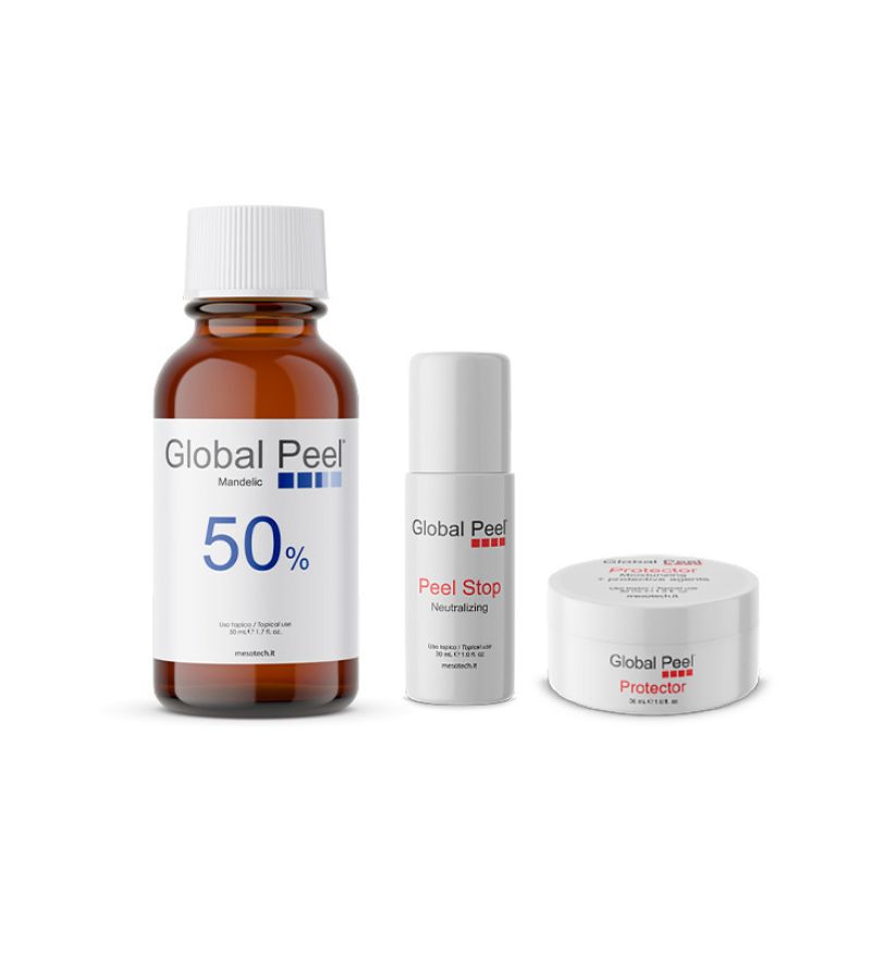 Bộ kit lột tẩy căng bóng, trẻ hóa da Mesotech Global Peel Mandelic 50% - MST023