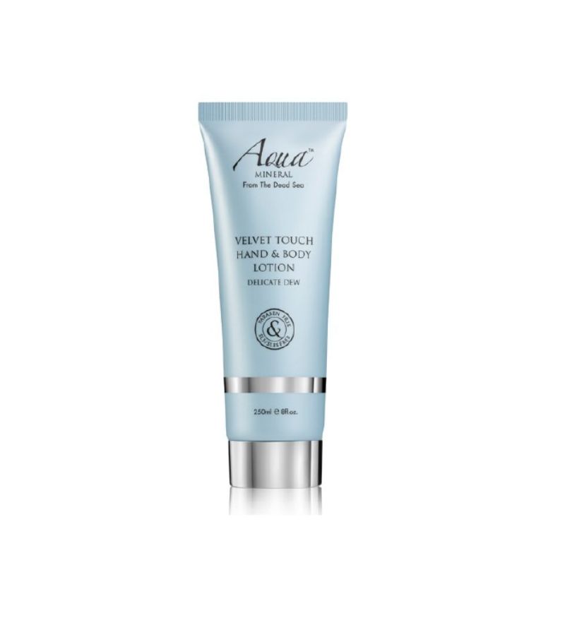 Lotion dưỡng ẩm cho tay và cơ thể mềm mịn Aqua Mineral Velvet Touch Hand And Body Lotion Delicate Dew tuýp 250ml