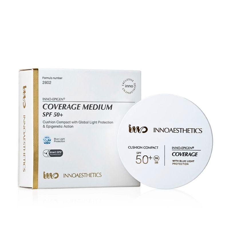 Phấn nước trang điểm kiêm chống nắng Innoaesthetics Coverage Light Uvp50+ hộp 14g