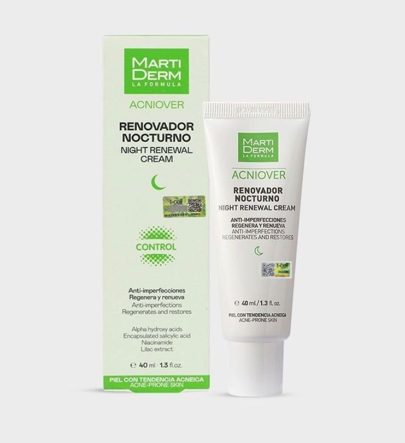 Kem dưỡng tái tạo da ban đêm cho da dầu mụn MartiDerm Acniover Night Renewal Cream 40ml