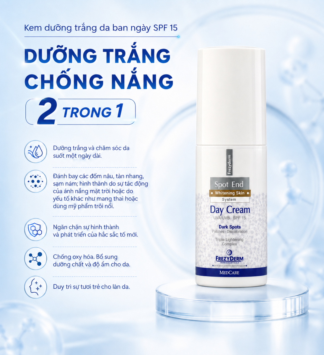 Kem dưỡng trắng da ban ngày Frezyderm Spot End Day Cream SPF 15 50ml