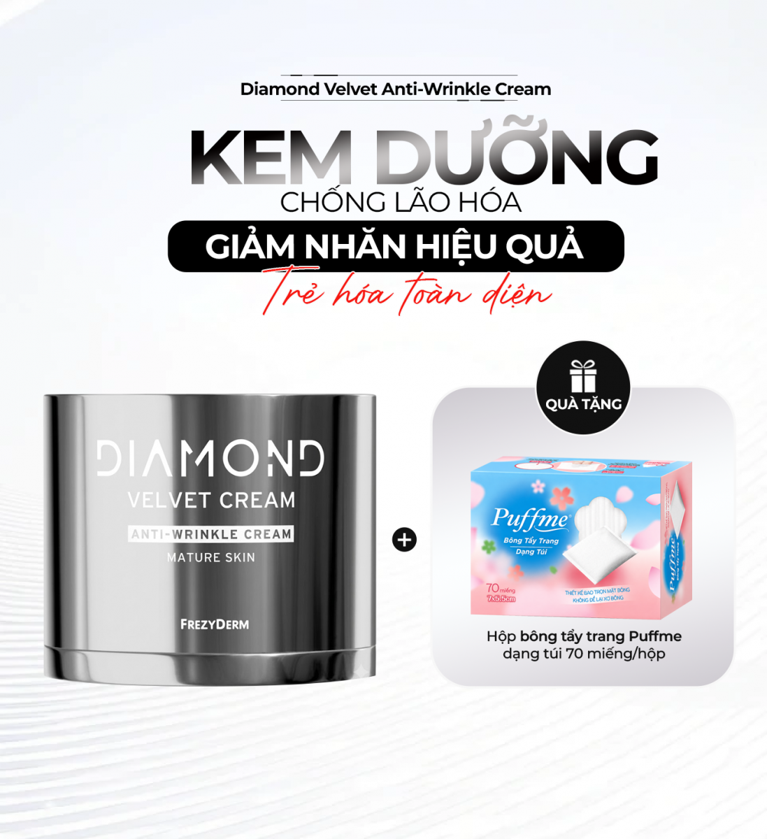 Kem dưỡng Frezyderm Diamond Velvet Anti-Wrinkle Cream xóa nhăn, ngăn ngừa lão hóa 50ml